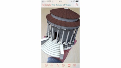 When you look at the AR target image, the 3D model appears on top of the AR target image.