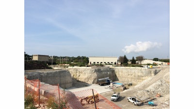 The new wet weather reservoir and wet well is a large in-ground concrete structure that measures 215 by 165 by 30 ft. deep. The concrete walls are 2.5 to 3 ft. thick, and the base measures 4 ft. thick.