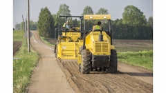 The BW177PDH-2 padfoot roller, with its dual frequency and amplitude vibratory system, followed the recycler to provide initial compaction for the road.