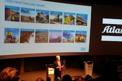 Andrew Walker, business area president for the Construction Technique segment at Atlas Copco, speaks to investors at Capital Media Day 2014 in Charlotte, NC