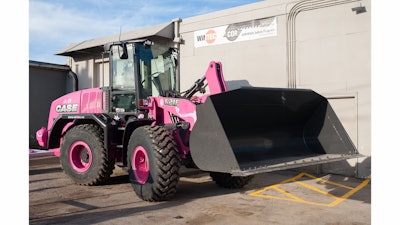 Profits generated from the custom-ordered Case 621F wheel loader will be contributed to the Canadian Breast Cancer Foundation – Prairies/NWT region.