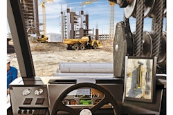 A top down view of the entire vehicle eliminates blind spots for operators, increasing safety on the jobsite as well as productivity by making it easy to quickly glance at a single screen to view the whole vehicle. Image provided by Continental Corp.