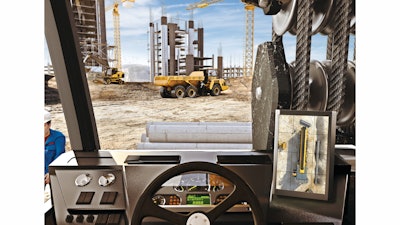 A top down view of the entire vehicle eliminates blind spots for operators, increasing safety on the jobsite as well as productivity by making it easy to quickly glance at a single screen to view the whole vehicle. Image provided by Continental Corp.