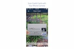 With the app, users can swipe, key enter or scan credit cards with a mobile device’s camera.
