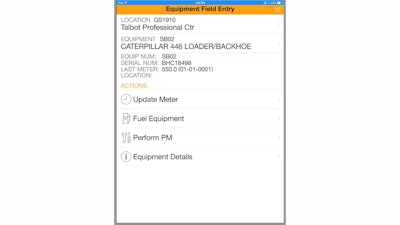 Users can select a job and view all equipment assigned to it as well as view the location of equipment in the field.