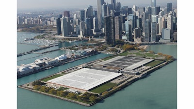 The largest, most complex reroofing project in Chicago during the past 10 years capped off in September 2014 with installation of 10.3 acres of Flex Elvaloy KEE thermoplastic membrane atop the city’s Jardine Water Filtration Plant on Lake Michigan.