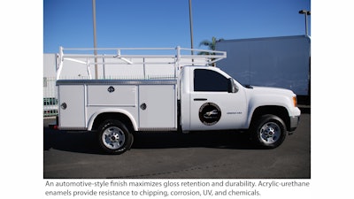 An automotive-style finish maximizes gloss retention and durability. Acrylic-urethane enamels provide resistance to chipping, corrosion, UV and chemicals.
