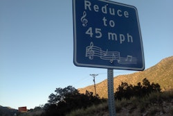 Musical rumble strip 'How to' sign.