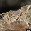 Figure 1: Reflected light photomicrograph of the polished surface of a core removed from a scaled sidewalk. The red arrows highlight microcracks subjacent to the scaled surface. This is an example of distress typical of classic freeze-thaw scaling.