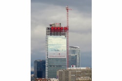 Both cranes are climbing at a rate of 49 feet per month and set to reach final working heights of 918 feet.