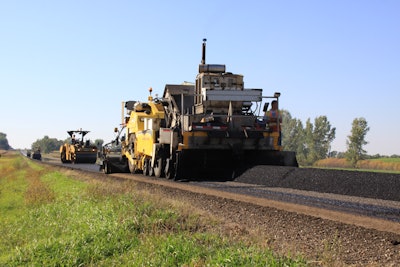 Duininck used windrow paving with a Cedarapids pick-up machine and insert in the hopper to establish continuous paving to help mitigate any segregation issues.