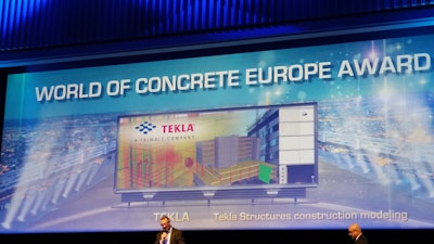Tekla Structures’ concrete configuration was named a recipient of the first-ever World of Concrete Europe Award, a new category featured as part of the INTERMAT Innovation Awards program.