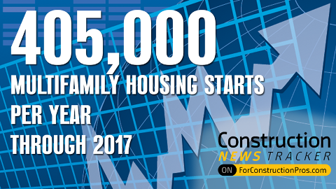 Construction News Tracker Video: Forecast Expects 405,000 Multifamily Housing Starts per Year through 2017