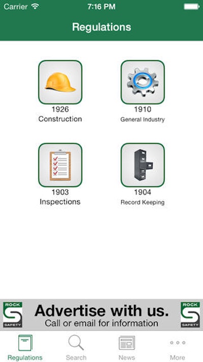The Mobile Safety Solutions mobile app is a free app that includes the full text of the OSHA regulations for General Industry and Construction.