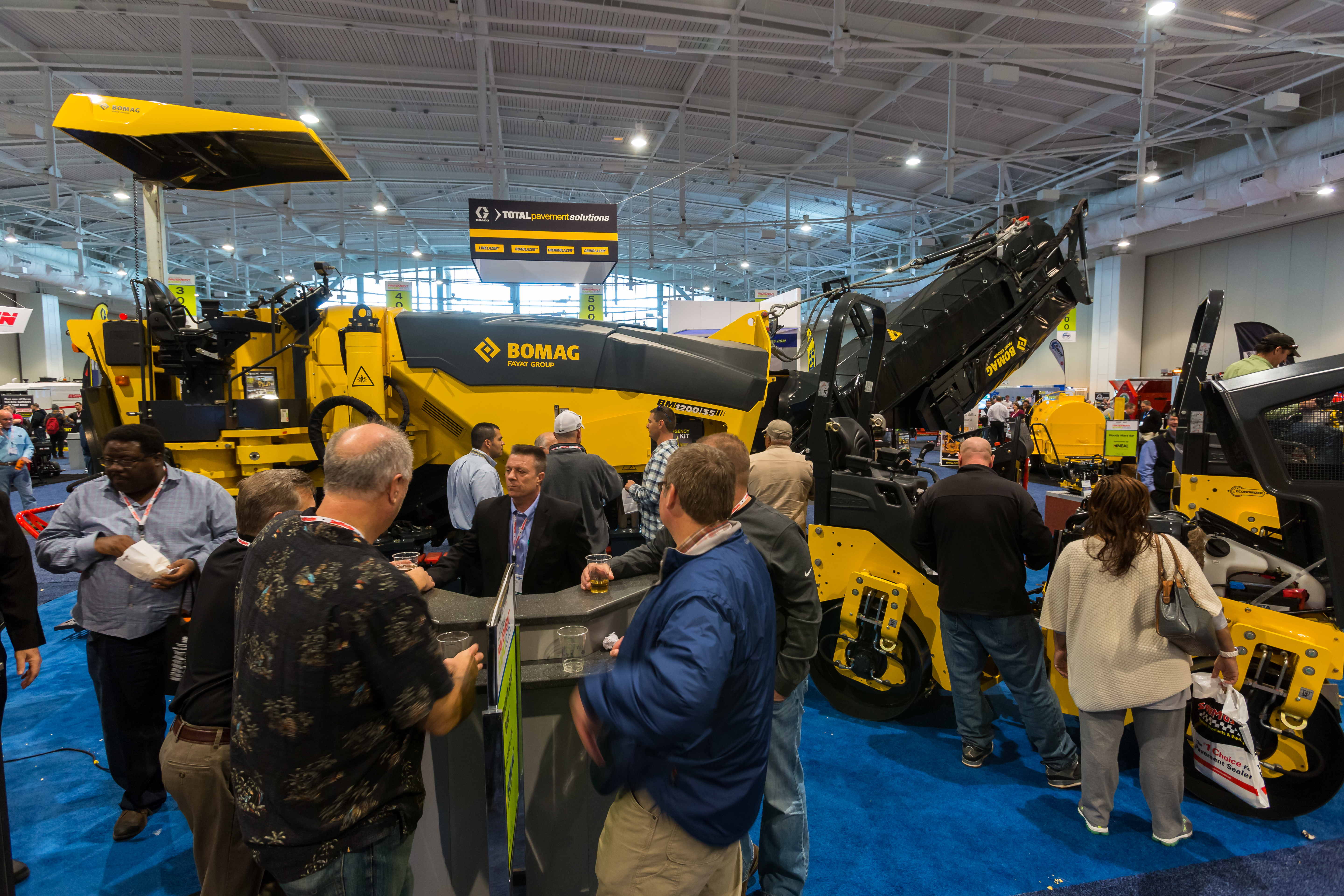 Bomag Americas made its presence felt on the floor by exhibiting its 300-hp class BM 1200/35 milling machine among other equipment.