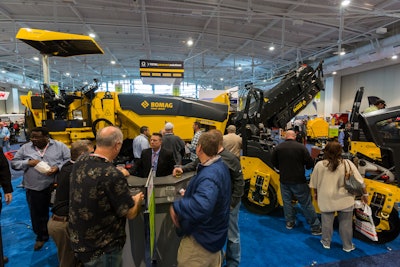 Bomag Americas made its presence felt on the floor by exhibiting its 300-hp class BM 1200/35 milling machine among other equipment.