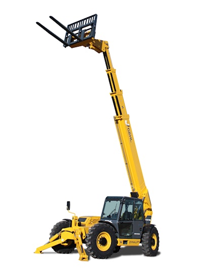Gehl adds 1,000 lb. of lift capacity to its DL line of telehandlers with the DL12-55. The new model can lift 12,000 lb. to above 20 ft., and 5,500 lb. to its maximum height of 55 ft. 5 in.