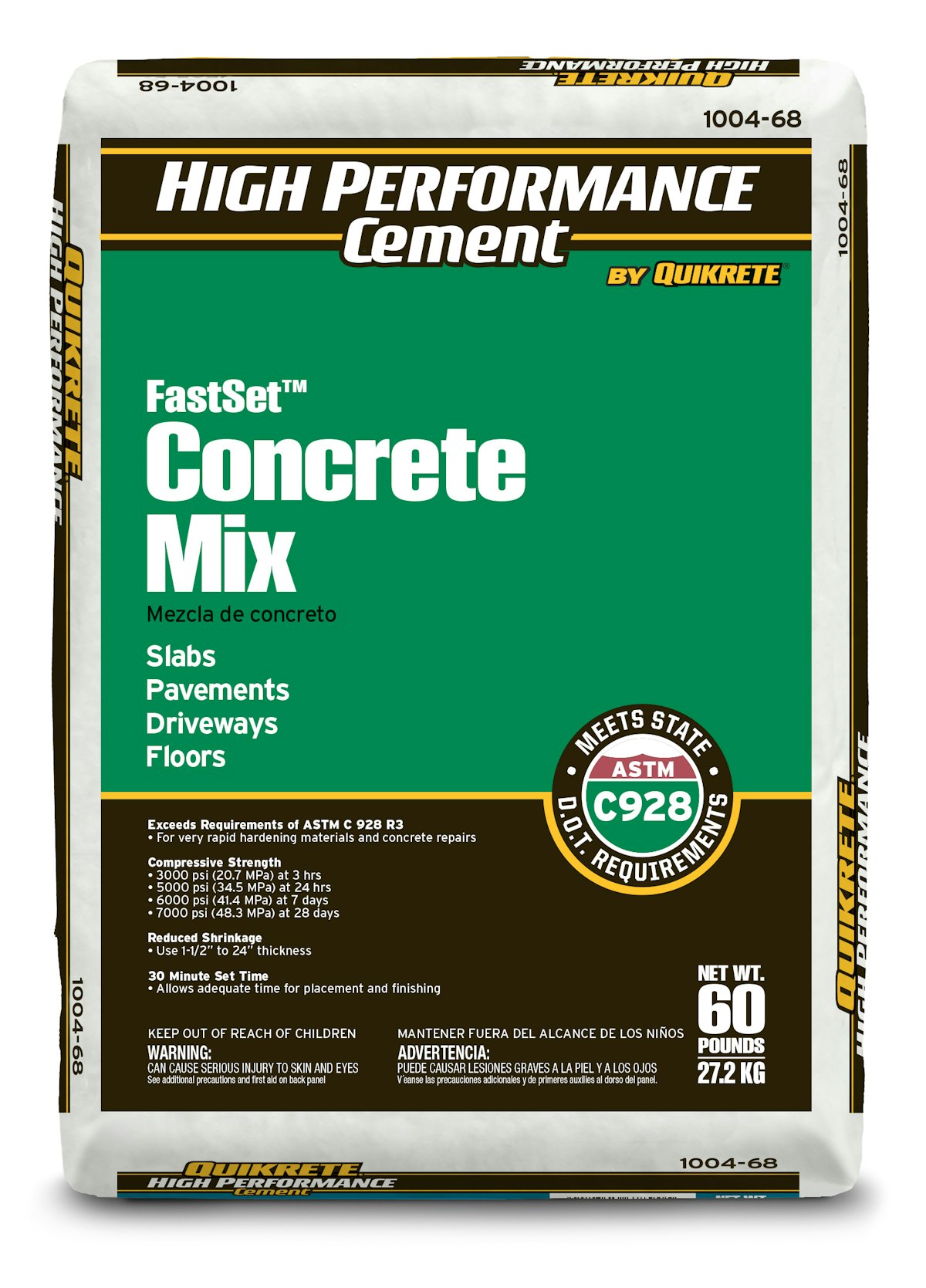 HIGH PERFORMANCE CEMENT FastSet Concrete Mix From The QUIKRETE