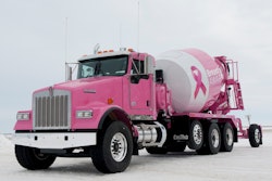 A Kenworth W900S with a ConTech 10.5 cubic-yard mixer will feature a pink paint scheme to support Breast Cancer awareness.