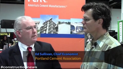 Portland Cement Association Chief Economist Ed Sullivan forecasts a doubling of construction spending growth in 2015 to 5%, and continued 8% growth in cement consumption through 2016.