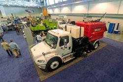 Unlike most sweepers, this new item runs off a single engine vacuum sweeper from Vacall operates on just one engine for both the cab and sweeping operations.