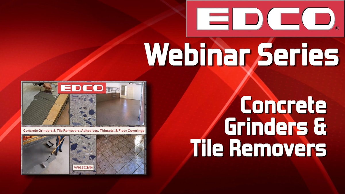 Video EDCI Concrete Grinders & Tile Removers Adhesives, Thinsets