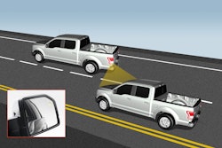 When a passing vehicle enters your blind spot, the BLIS radar will sense it and trigger a warning light on the corresponding side mirror.