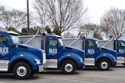 Of the 42 new T880s purchased, 38 were equipped with dump bodies and 380-hp PACCAR MX-13 engines driven through Allison 4500 RDS six-speed automatic transmissions, and four were tractors with 455-hp PACCAR MX-13 engines and 10-speed Eaton UltraShift Plus transmissions.