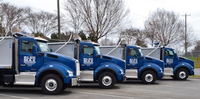 Of the 42 new T880s purchased, 38 were equipped with dump bodies and 380-hp PACCAR MX-13 engines driven through Allison 4500 RDS six-speed automatic transmissions, and four were tractors with 455-hp PACCAR MX-13 engines and 10-speed Eaton UltraShift Plus transmissions.