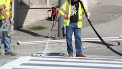 MMA 1:1 being applied on a crosswalk.