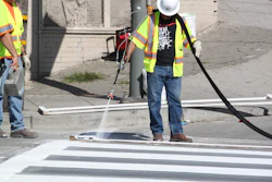 MMA 1:1 being applied on a crosswalk.