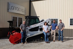 Lanracorp, Inc., Brownstown, IL, specializes in various types of land clearing operations. Its team includes (from left to right) Gus Mattka, health and safety manager; Krystal West, safety and human resources director; Brent Oberlink, president; and Brent Hoerig, operations manager.