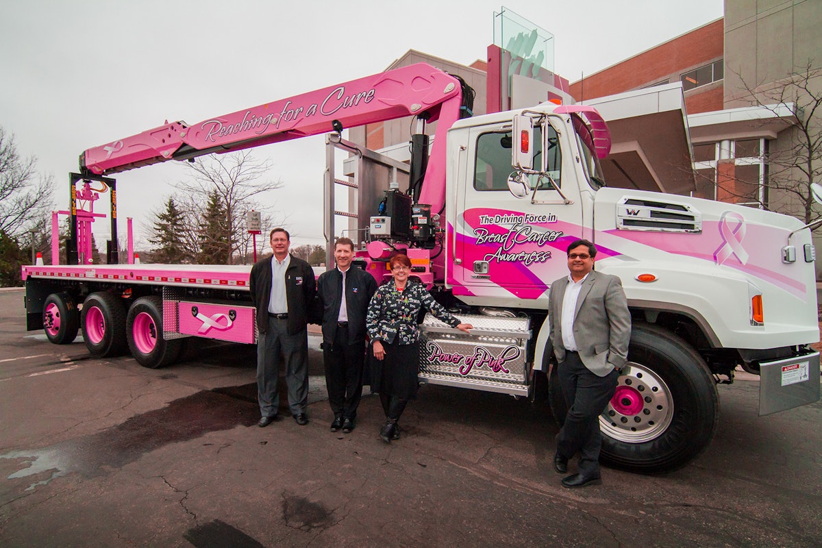 Fascan and V&H Inc. Auction Pink Boom Truck for Cancer