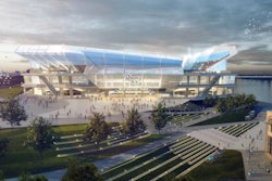 A rendering of the proposed north riverfront stadium released Thursday, April 23, 2015.