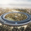 One thousand construction workers are at the site of Apple's Cupertino campus, and already 1.5 million tons of concrete has been poured for the new Apple donut complex. It's one mile in circumference and will be four stories tall with a complete solar layer atop when finished.