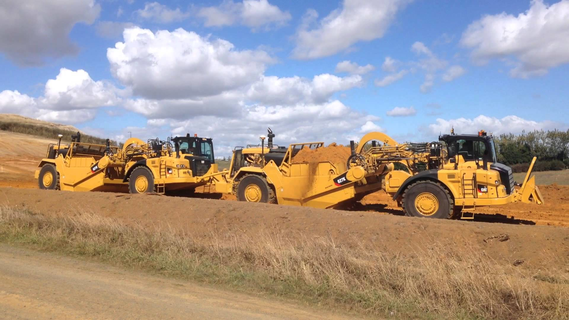 Video: Twomey Construction's Two New Cat 627K Scrapers with Accugrade