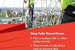 The purpose of the National Fall Prevention Stand-Down is to raise awareness of preventing fall hazards in construction. Fatalities caused by falls from elevation continue to be a leading cause of death for construction workers and are often preventable.