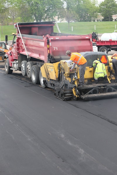 LEAP processes the RAP into injected/stabilized recycled asphalt pavement (I-RAP) which is kept at ambient temperature in storage until heating.