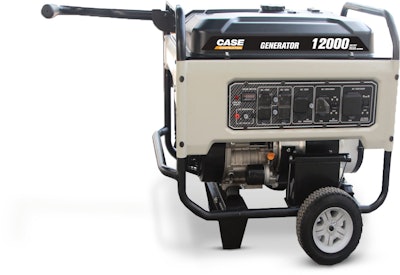 The Case 12,000-watt generator delivers a continuous 9,500 watts with up to 40 amps of output.