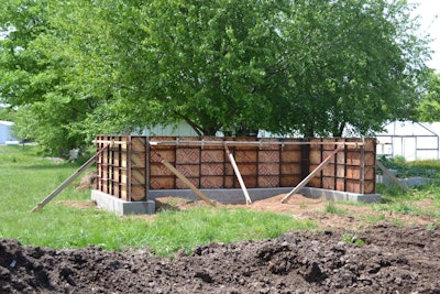 Forms set by CIM students in the formwork class.