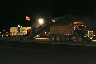 The first four-week phase of the airport job resulted in the milling and removal of more than 9,600 tons of asphalt.