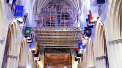 The QuikDeck segments were used as working surfaces at the perimeters of the platform facing the nave, great choir and transept areas.