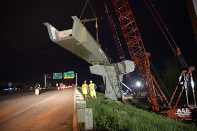 A quartet of Manitowoc 2250 crawler cranes took center stage in the assembly of several new overpass bridges as part of a $61 million highway project in Wisconsin. The work also included the expansion of highway US 41 traffic lanes, the reconstruction of several of its interchanges and the addition of 40 roundabouts.