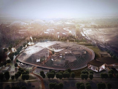 Rendering of Google's newest plan for its campus expansion.