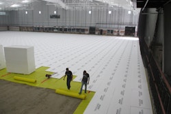 80,000 square feet of under-slab foam insulation was installed in a single 12-hour night’s work, tallying roughly 250 man hours of labor.