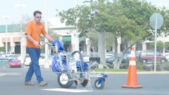 “Typically the guy just getting into the business won’t be comfortable with a ride on unit because he’s still learning how to stripe,” Tim Wehner with Graco says.