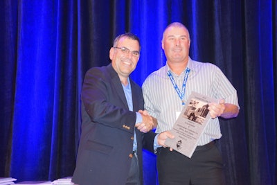 The 2015 Contractor of the Year went to Lance Anderson of Lance Anderson Construction, Inc. in Yankton, S.D. Lance Anderson Construction, Inc. is licensed and working in South Dakota, Iowa and Nebraska. Pictured left to right is Jim Baty, executive director of the CFA and Lance Anderson.