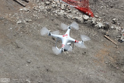 A DJI Phantom flies one of Rogers-O'Brien Construction's project sites.