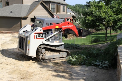 Weighing just over 8,000 lbs. with a tipping load of 6,000 lbs., the TL8 provides the power and maneuverability Sugar Hill Outdoors needs for its residential and commercial landscaping projects.