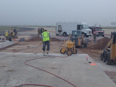 McCarthy Improvement selected E-Z Drill slab riders to reinforce the joint on the concrete runway and the reliable units were key to completing the project on time.
